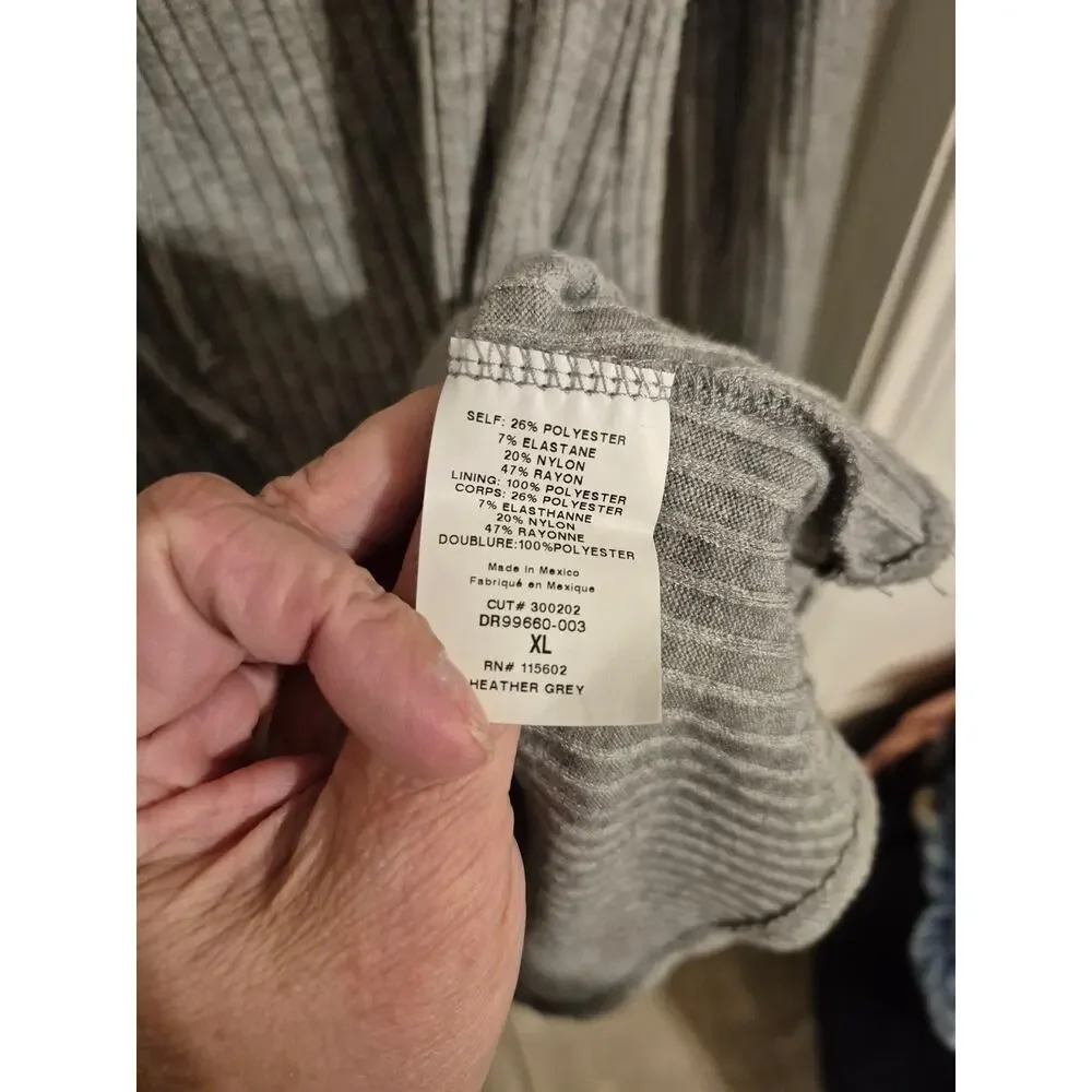 Lush NWT Gray Ribbed Knit Fit & Flare Dress Size XL - Picture 4 of 5